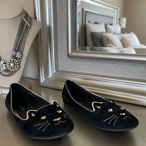 Microsuede Kitty Flats